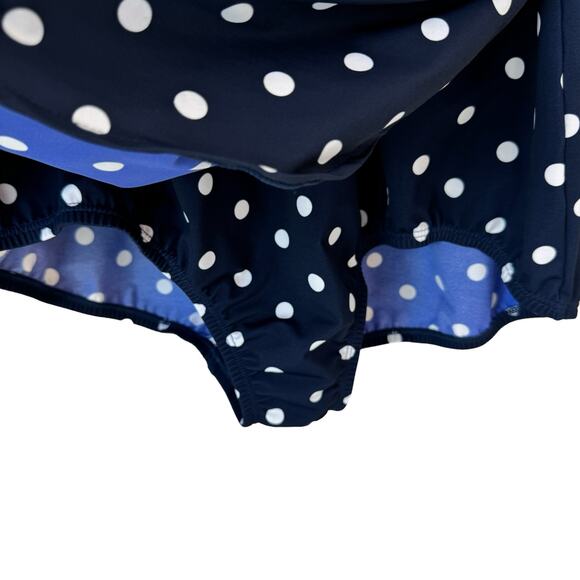 LANDS' END Polka Dot Slimming One-Piece Swimsuit Size 16L Modest Feminine - Picture 6 of 11